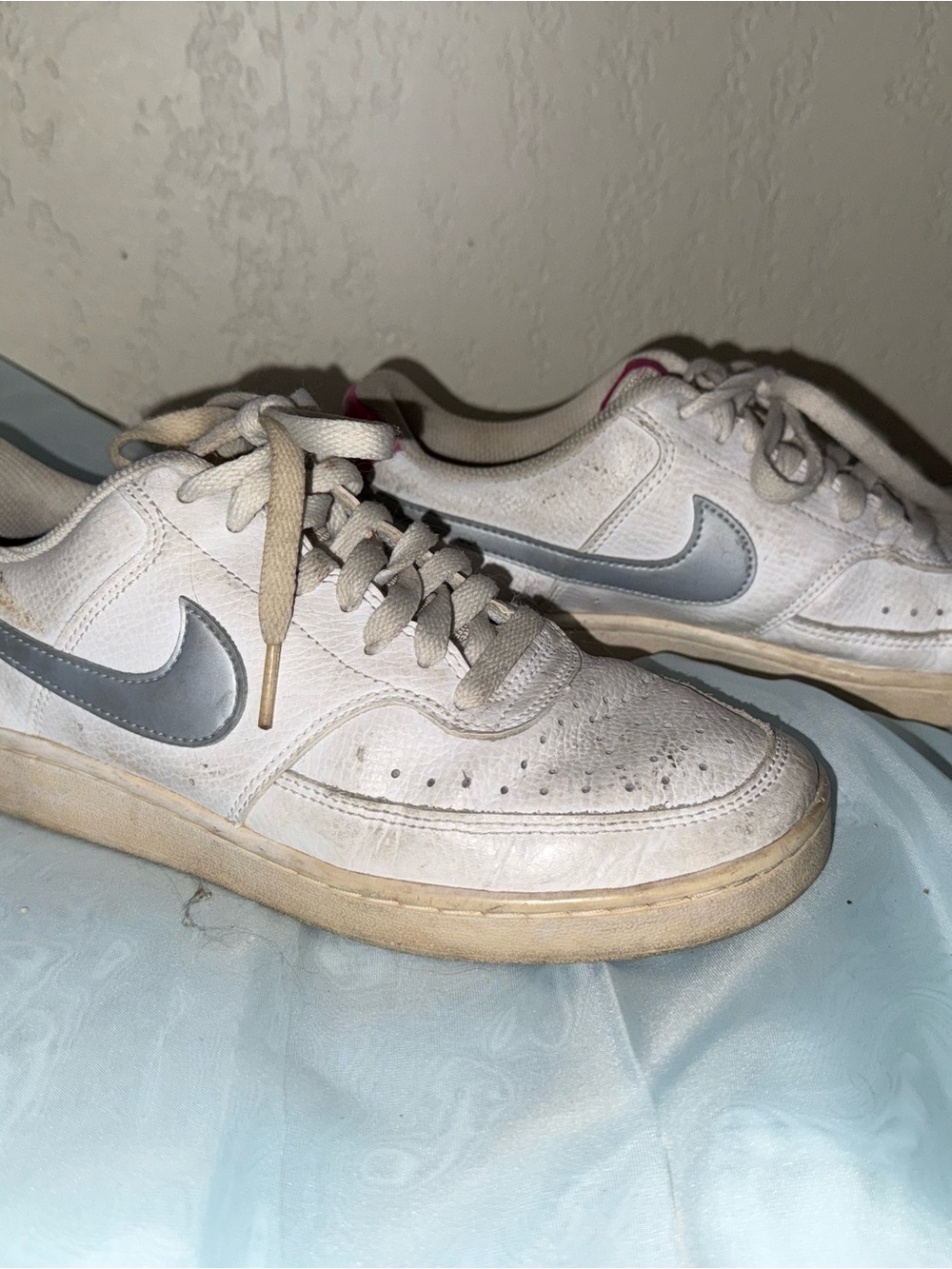 Nike Women’s White Sneakers with Gray Swoosh